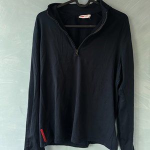 Prada Quarter Zip Navy Shirt